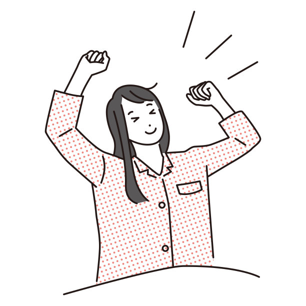 一个女人舒服地醒来的插图图片下载