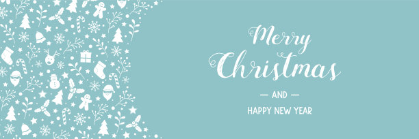 带有图标的圣诞横幅。圣诞装饰。向量图片下载