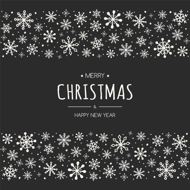 圣诞背景与手绘雪花和问候。圣诞装饰。向量图片下载