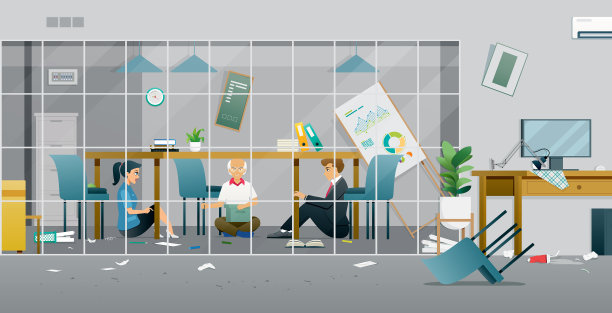 办公室里发生了地震。图片下载