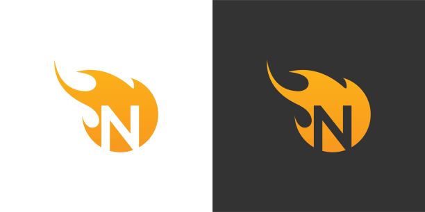 首字母N与消防标志矢量设计。图片下载