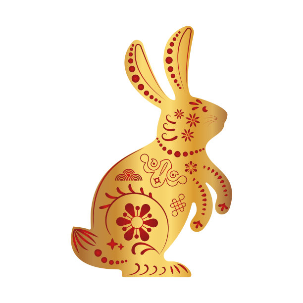 可爱的兔子轮廓。兔子图标。十二生肖动物图片下载