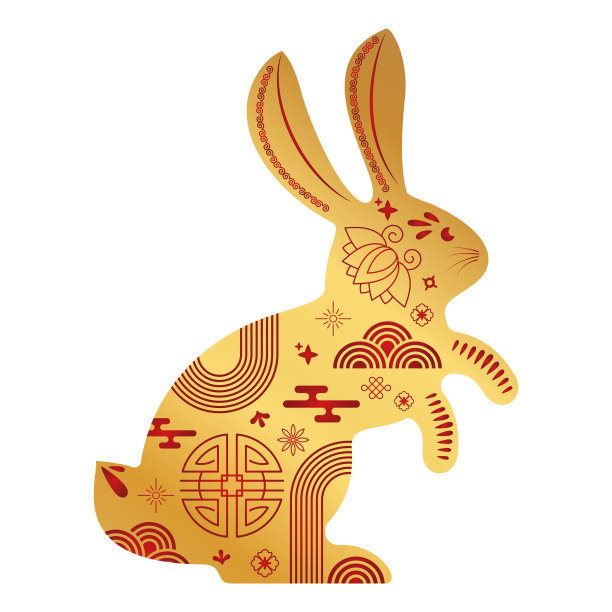 可爱的兔子轮廓。兔子图标。十二生肖动物图片下载