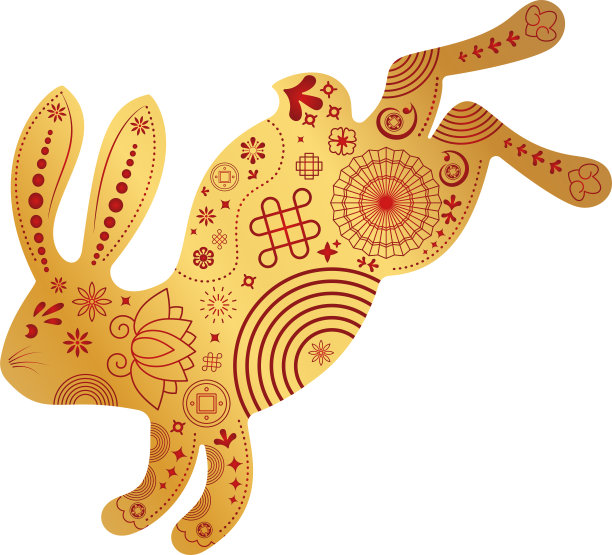 可爱的兔子轮廓。兔子图标。十二生肖动物图片下载