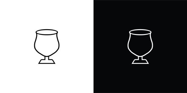 设计酒杯插图图标。酒杯矢量标志设计。玻璃图标。图片下载