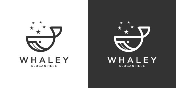 鲸鱼图标设计的矢量插图。图片下载