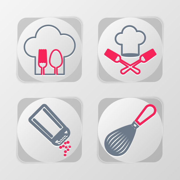 套线厨房搅拌盐和胡椒厨师帽图片下载