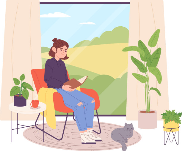 坐在窗边的女人放松着图片下载