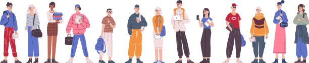 群体大学生，不同的学生或图片下载