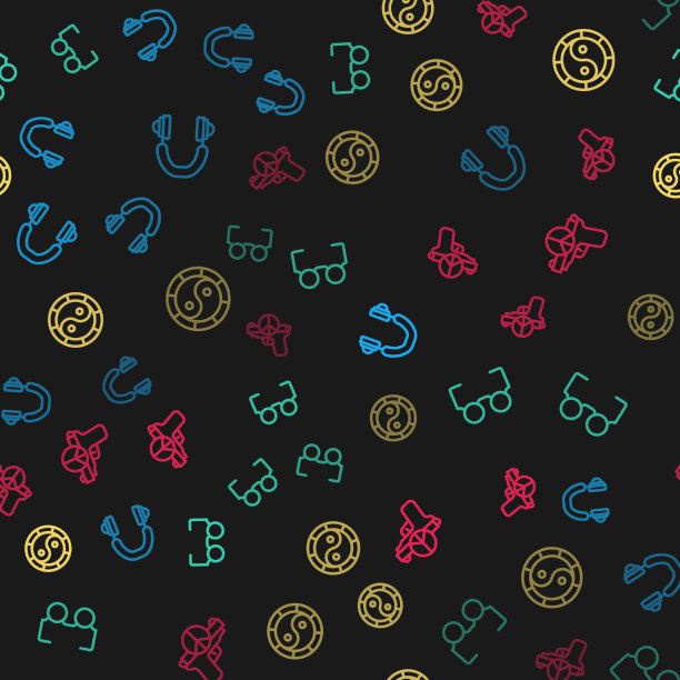 设线耳机眼镜阴阳符号和图片下载