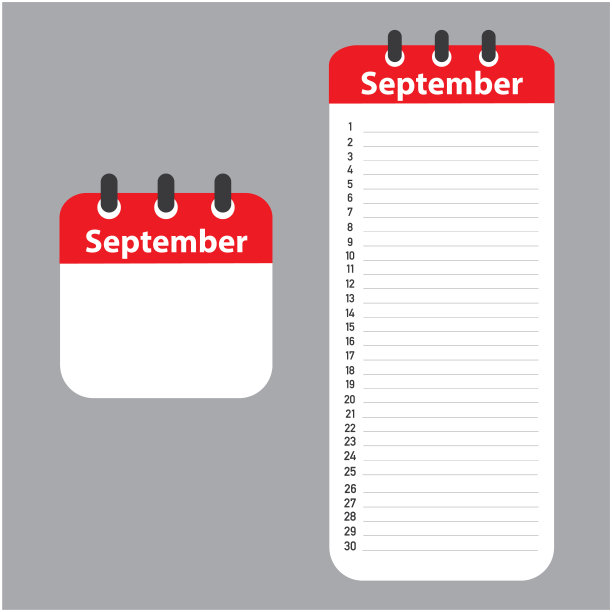 要做清单为9月，矢量。图片下载