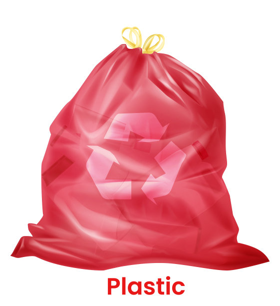 塑料垃圾袋。垃圾回收。分类垃圾隔离在白色图片下载