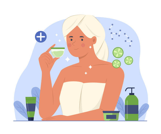 妇女做美容皮肤治疗概念说明图片下载