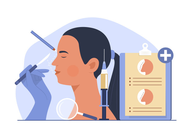 做鼻整形手术的妇女概念说明图片下载