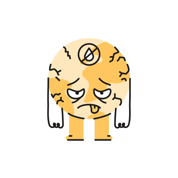 旱地色线图标生态象形图图片下载