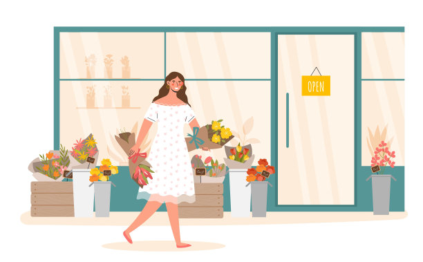 小贩装饰花店图片下载