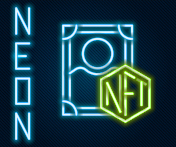 发光的霓虹灯线非ft数字加密艺术图标图片下载