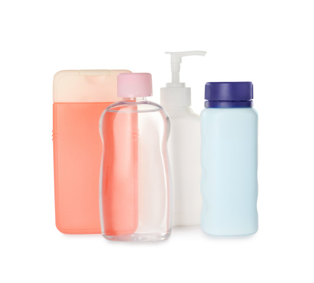 白色背景的婴儿化妆品瓶子图片下载