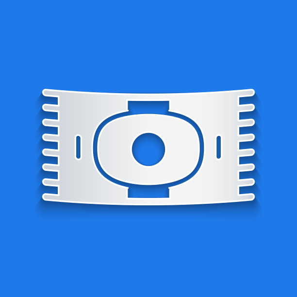 剪纸经典地毯图标孤立在蓝色图片下载