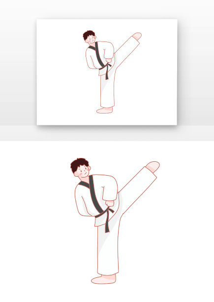 手绘跆拳道儿童图片下载