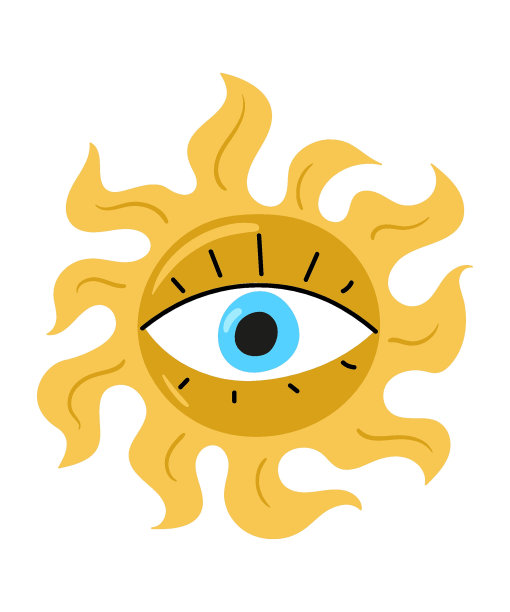 恶眼吉祥物。邪恶之眼，哈姆萨，法蒂玛之手，上帝之眼。护身符的矢量插图。手绘风格。隔离在白色上图片下载