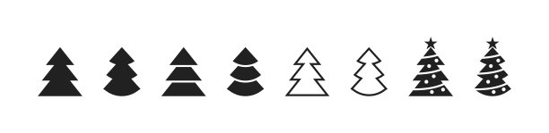 圣诞树图标集。矢量EPS 10图片下载