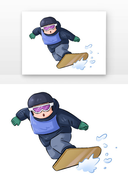 单板儿童滑雪运动图片下载