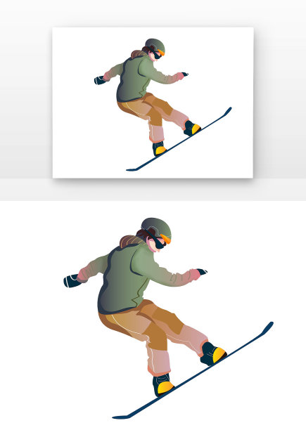 冬天单板滑雪运动图片下载