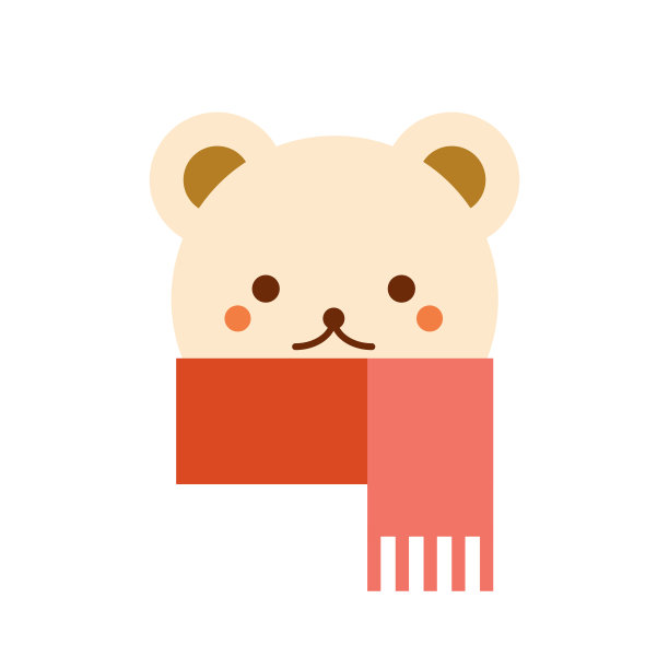 几何圣诞北极熊元素孤立向量。寒假马赛克几何可爱的熊画在抽象的圆形。极简的新年装饰插画图片下载