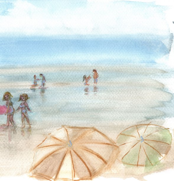 漫长炎热的八月海滩图片下载