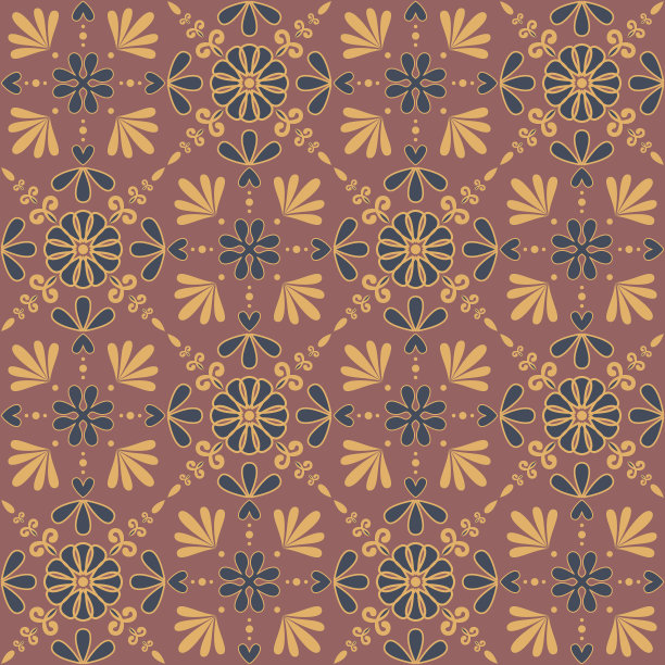 华丽时髦的设计瓷砖棕米色暗色调，阿拉伯风格的装饰墙面装饰，矢量插画图片下载