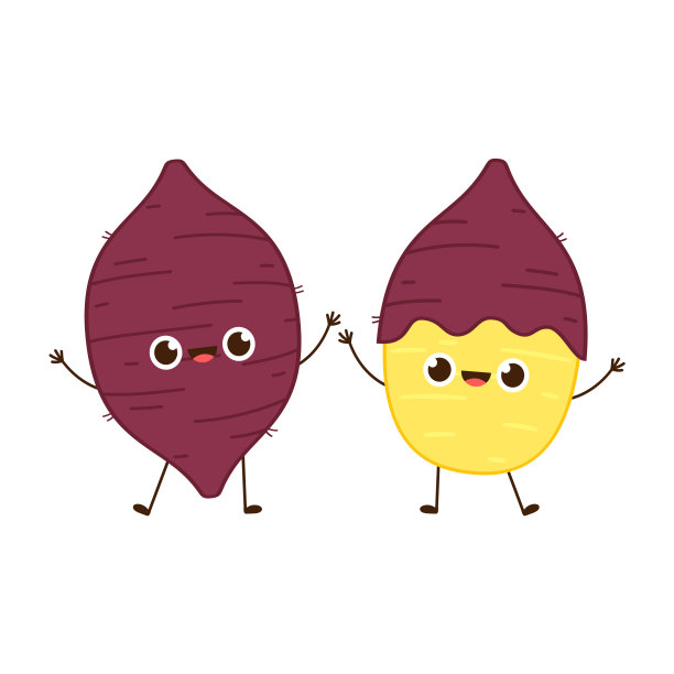 红薯人物设计。甘薯载体。图片下载