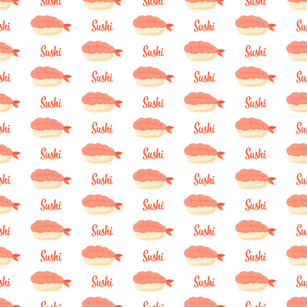 无缝图案与寿司，用于装饰图片下载