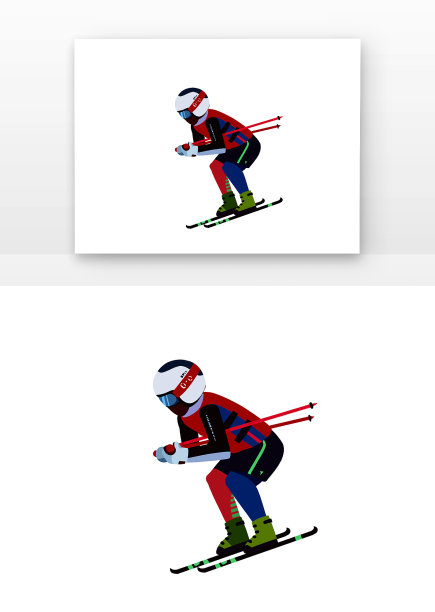 冬季双板滑雪运动人物图片下载