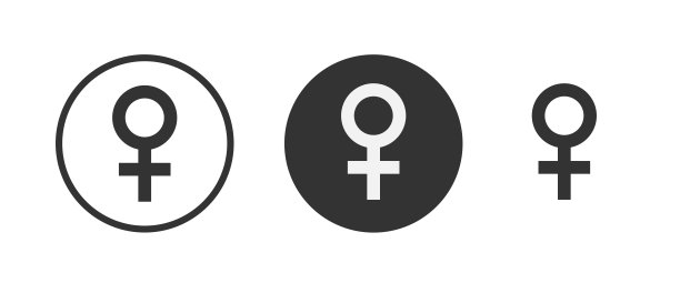 白色背景上的扁平矢量女性图标图片下载