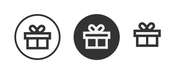 礼物图标孤立在白色背景平面矢量插图。图片下载