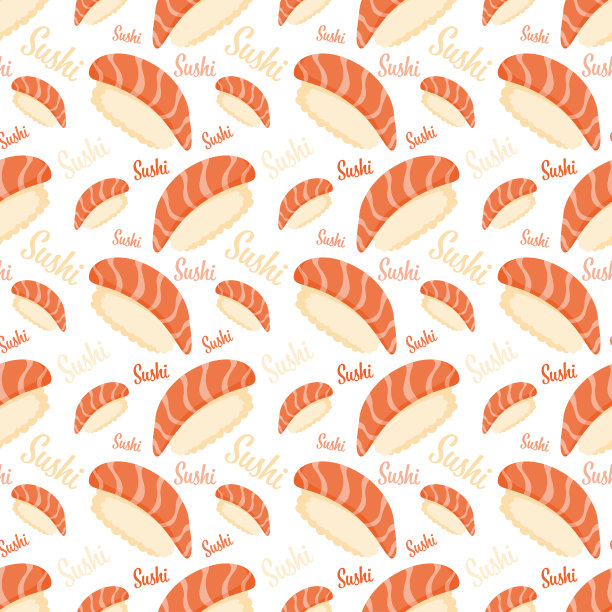 无缝图案与寿司，用于装饰图片下载