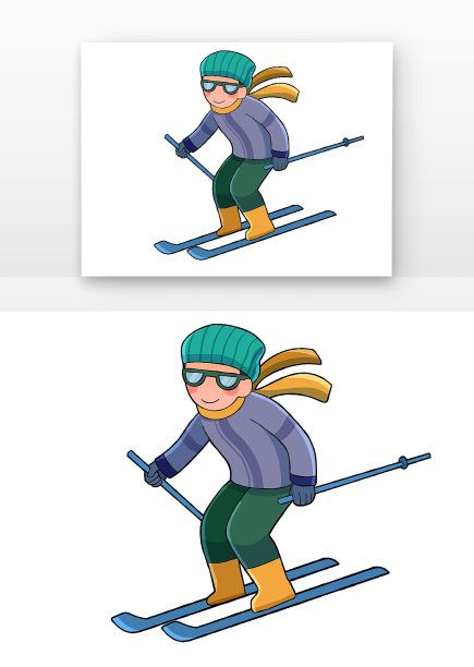 双板滑雪运动人物男孩图片下载
