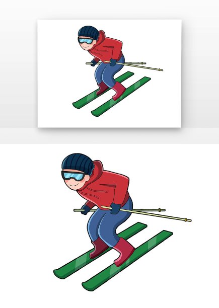男孩双板滑雪运动图片下载
