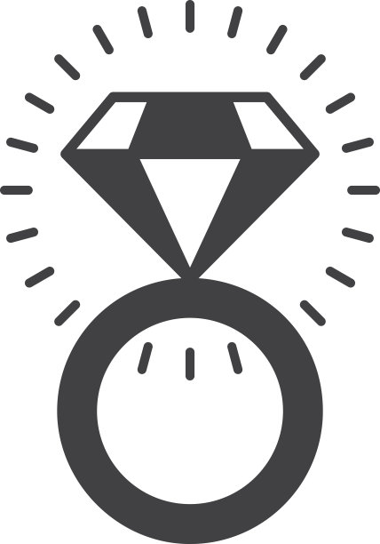 简约风格的钻石戒指插画图片下载