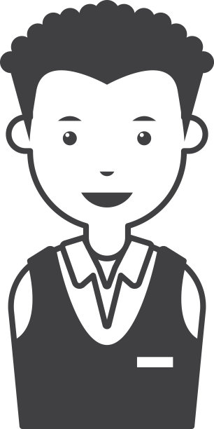 简约风格的男咖啡师插画图片下载