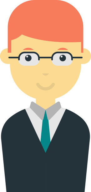 简约风格的男性办公室职员插画图片下载