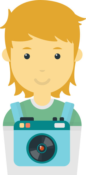 摄影师与相机插画在最小的风格图片下载