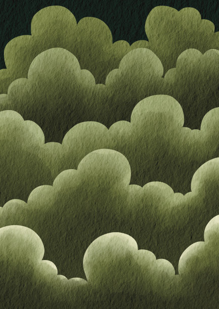 绿色灌木树背景水彩插图装饰上的自然和花园的概念。图片下载