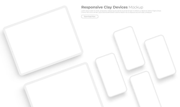 粘土平板电脑和智能手机模型与文本空间图片下载