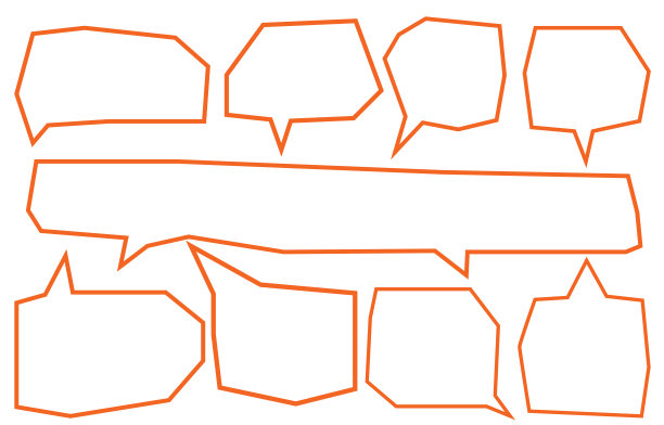 将语音气泡设置为白色背景。聊天框或聊天矢量方块和涂鸦消息或通信图标云说话为漫画和最小的消息对话框图片下载