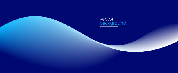 曲线形状流矢量抽象背景在深蓝色梯度，动态和速度的概念，未来技术或运动艺术。图片下载