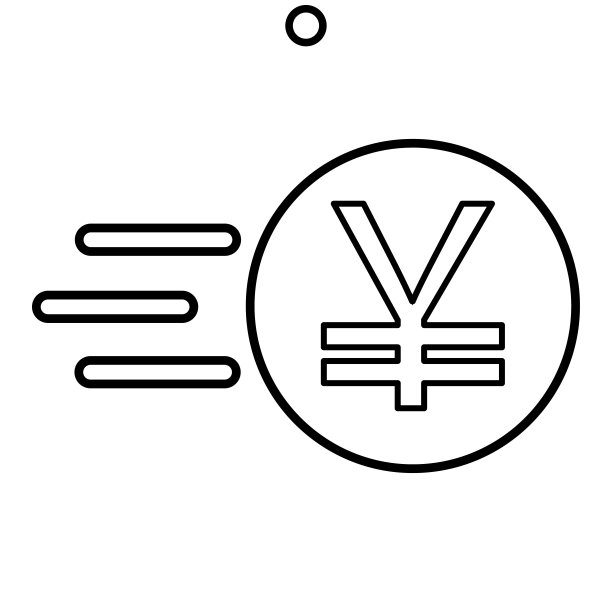 日元转移图标在直线风格图片下载