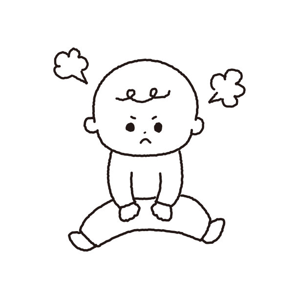 愤怒的婴儿线画图片下载
