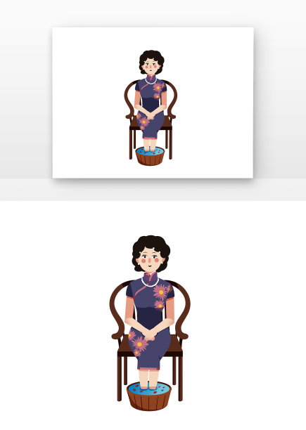 复古养生旗袍女人图片下载